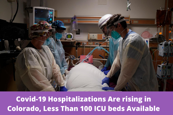 Covid-19 Hospitalizations Are rising in Colorado, Less Than 100 ICU beds Available