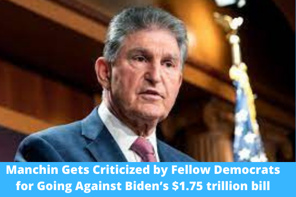 Manchin Gets Criticized by Fellow Democrats for Going Against Biden’s $1.75 trillion bill