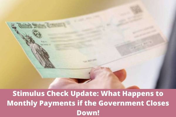 Stimulus Check Update: What Happens to Monthly Payments if the Government Closes Down!