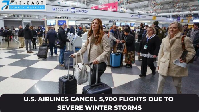 U.S. airlines cancel 5,700 flights due to severe winter storms