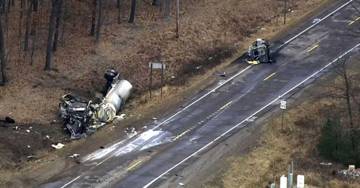 A Crash Between a Tanker Truck and a Van Kills Nine People and Shuts Down Part of a Wisconsin Highway (2)